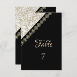 Elegante schwarze, Damaskus-Tischkarte Einladung