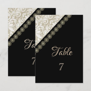 Elegante schwarze, Damaskus-Tischkarte Einladung
