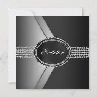 Elegante schwarze Diamant-Black-Tie-Party Einladung