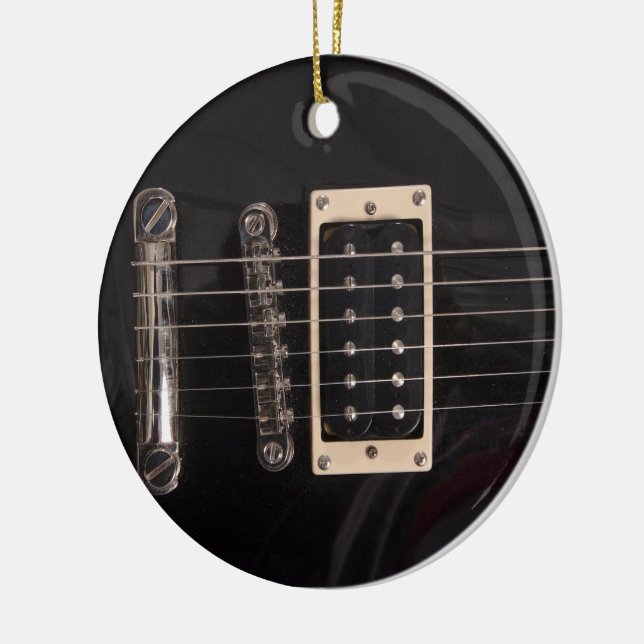 Elegante schwarze E-Gitarren-Verzierung Keramikornament (Links)