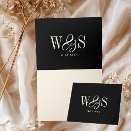 Elegante schwarze Erstehelichtspaare Dankeskarte