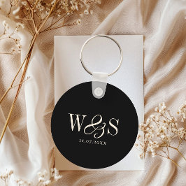 Elegante schwarze Erstehelichtspaare Schlüsselanhänger