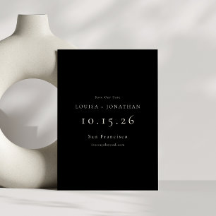 Elegante Schwarze formale Minimalistische Moderne  Save The Date
