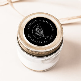 Elegante Schwarze Gastgeschenk Hochzeit Runder Aufkleber