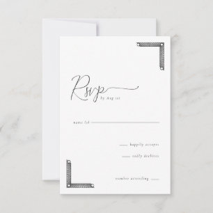 Elegante schwarze geometrische RSVP Karte