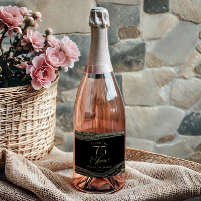 Elegante schwarze Gold-Achat-75. Geburtstagsfeier (Von Creator hochgeladen)