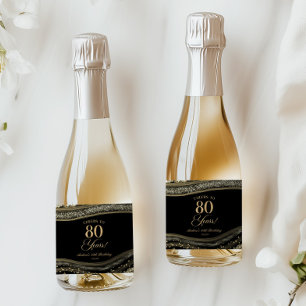 Elegante Schwarze Gold-Achat-80.-Geburtstagsfeier