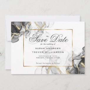 Elegante schwarze Gold-Alkohol-Tinte Einladung