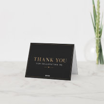 Elegante schwarze Gold Dankeskarten – Minimalistis