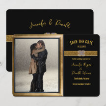 Elegante schwarze Gold-Glitter-Hochzeit