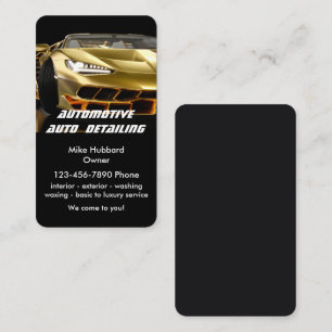 Elegante schwarze Gold-Mobil-Auto-Wasch-Detailing Visitenkarte