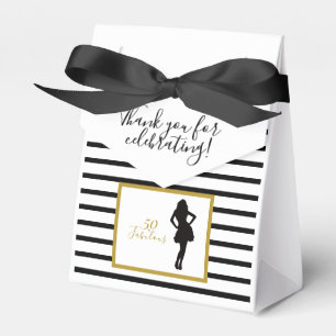 Elegante schwarze Goldene 50. Geburtstags-Meilenst Geschenkschachtel