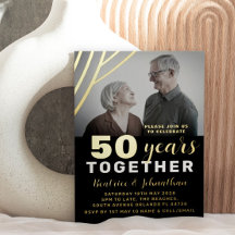Elegante schwarze & goldene 50. Hochzeitstag