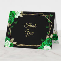 Elegante schwarze goldene grüne Rosen 18. Geburtst