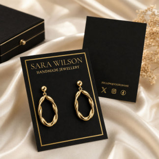 Elegante schwarze goldene Handmade-Schmuck-Ohrhäng