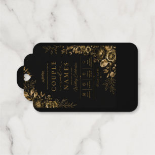 Elegante schwarze & goldene personalisierte geschenkanhänger