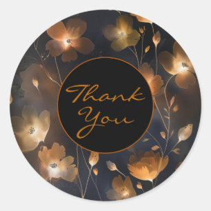 Elegante schwarze goldene Terracotta Runder Aufkleber