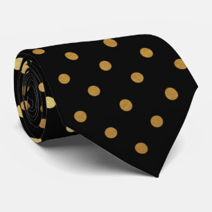 elegante schwarze Goldpolka-Punktmuster-Krawatte Krawatte