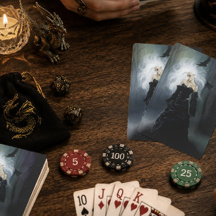 Elegante schwarze gothische mysteriöse Frau Raben  Spielkarten