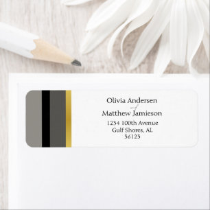 Elegante schwarze graue goldene Streifen Hochzeits