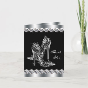 Elegante schwarze High Heel Schuh Dankeskarten Dankeskarte