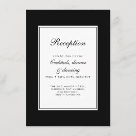 Elegante Schwarze Hochzeit Begleitkarte