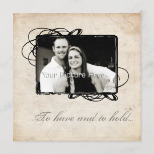 Elegante Schwarze Hochzeit Einladung