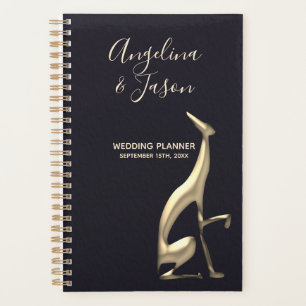 Elegante schwarze Hochzeit Planer