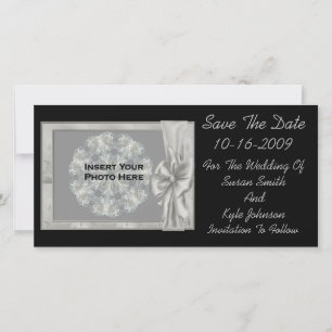 Elegante Schwarze Hochzeit speichert die Datumskar Save The Date
