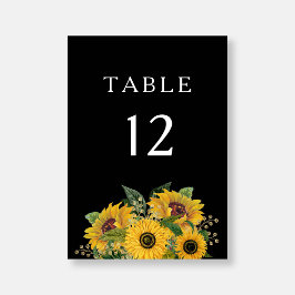 Elegante Schwarze Hochzeit Tischnummer