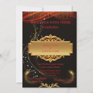 Elegante schwarze Hochzeitseinladung mit goldenem Einladung