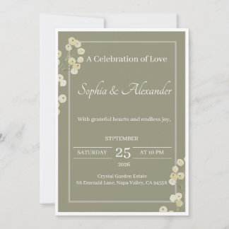 Elegante schwarze Hochzeitseinladungsvorlage | Lux Einladung