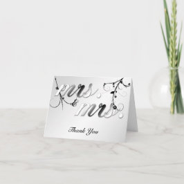 Elegante schwarze homosexuelle mit Blumenhochzeit Dankeskarte