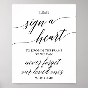 Elegante schwarze Kalligrafie Bitte ein Herz unter Poster