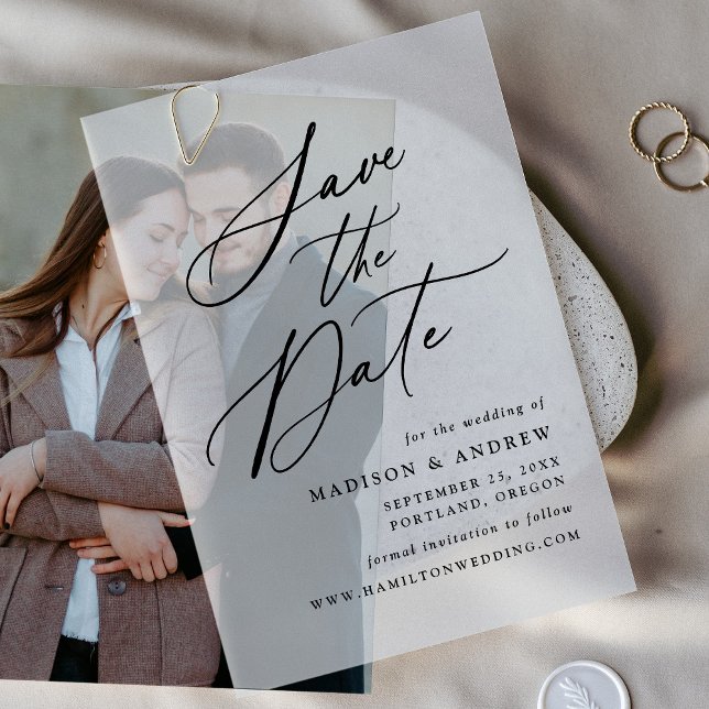 Elegante Schwarze Kalligrafie Hochzeit speichern S (Von Creator hochgeladen)