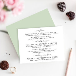 Elegante Schwarze Kalligrafie - Hochzeitsinformati Begleitkarte