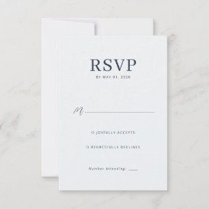 Elegante schwarze Kalligrafie RSVP Karte