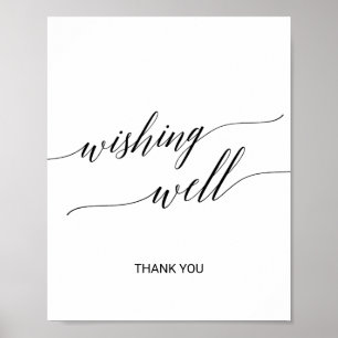 Elegante schwarze Kalligrafie wünscht gutes Zeiche Poster
