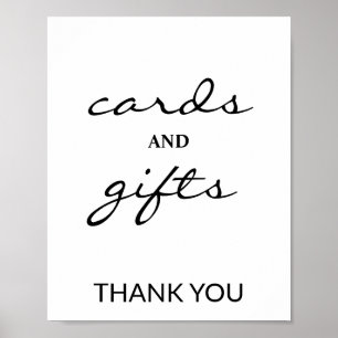 Elegante schwarze Kalligrafiekarten und Geschenkes Poster