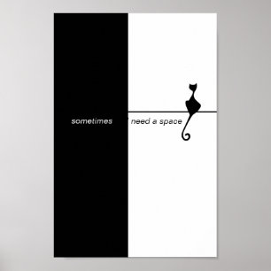 Elegante Schwarze Katze Kunst, Dichtung und Musik Poster