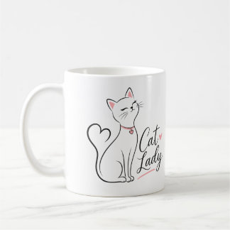 Elegante schwarze Katzenmutter Herz Schwanz Süße K Kaffeetasse