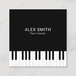 Elegante schwarze Klavier-Lehrer-Visitenkarte Quadratische Visitenkarte