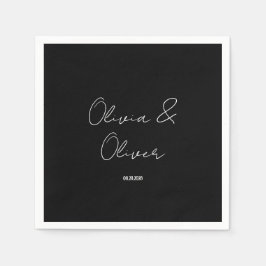 Elegante Schwarze Krawatte Hochzeit Serviette