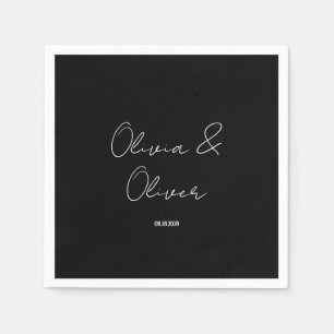 Elegante Schwarze Krawatte Hochzeit Serviette