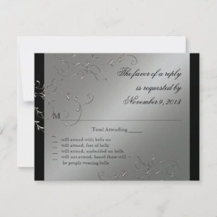 Elegante Schwarze Krawatte, UAWG Response Cards RSVP Karte