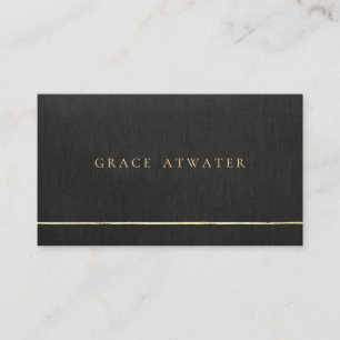 Elegante schwarze Leinen professioneller Goldstrei Visitenkarte