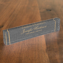 Elegante schwarze Leinenstoff Goldrahmen-Professio