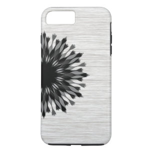 Elegante Schwarze Lotusblume Holz Stylische Floral iPhone 8 Plus/7 Plus Hülle