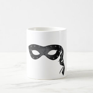 Elegante Schwarze Maskerade Maskerade mit Blumensp Kaffeetasse