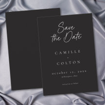 Elegante schwarze Minimalistische Hochzeit